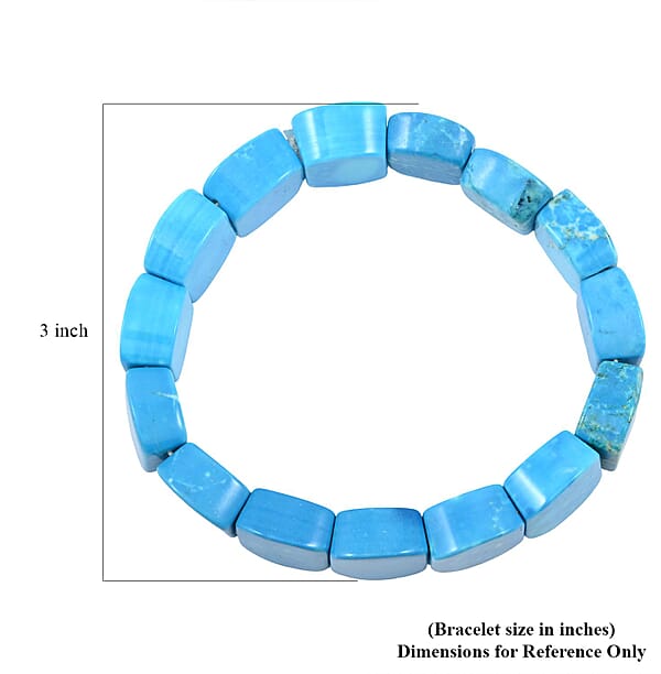 Shop Lc Puffy Dome Magnesite Turquoise 192.45 Ctw Stretch Bracelet