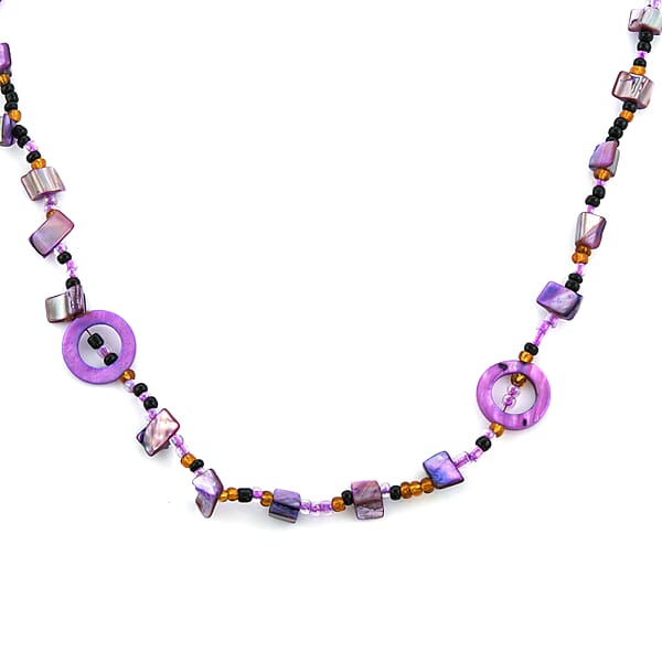 Shop Lc Purple Resin And Multi Color Seed Beaded Endless Necklace 40 Inches