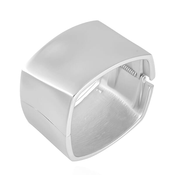 Shop Lc Quadrilateral Shape Bangle Bracelet In Silvertone (6.75 In)