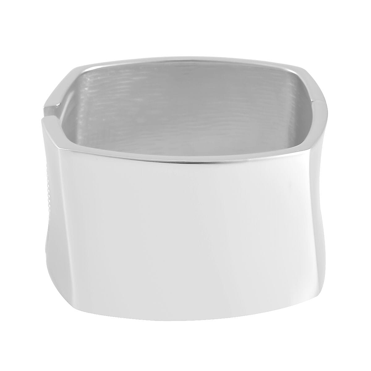 shop lc Quadrilateral Shape Bangle Bracelet in Silvertone (6.75 In)