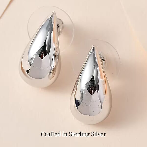 Shop Lc Raindrop Earrings In Platinum Over Sterling Silver 6.60 Grams