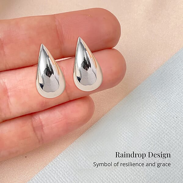 Shop Lc Raindrop Earrings In Platinum Over Sterling Silver 6.60 Grams