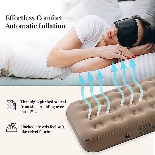 Shop Lc Rechargeable Beige Auto Inflation Air Mattress With Built In Pump