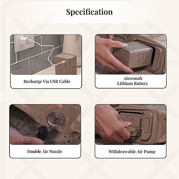 Shop Lc Rechargeable Beige Auto Inflation Air Mattress With Built In Pump