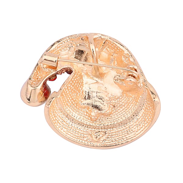 Shop Lc Red And White Austrian Crystal And Enameled Christmas Cap Brooch In Goldtone Jewelry Gift For Women Christmas Cap Pin