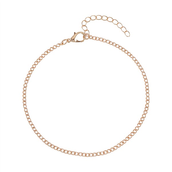 Shop Lc Red Austrian Crystal Enameled Set Of 3 Charms Anklet In Goldtone 10-12 Inches