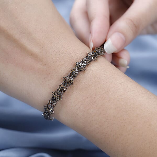 Shop Lc Red Diamond Bracelet In Platinum Over Sterling Silver (7.25 In) 5.00 Ctw