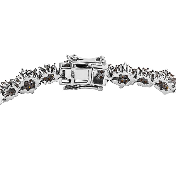 Shop Lc Red Diamond Bracelet In Platinum Over Sterling Silver (7.25 In) 5.00 Ctw