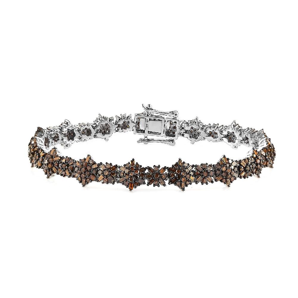 shop lc Red Diamond Bracelet in Platinum Over Sterling Silver (7.25 In) 5.00 ctw