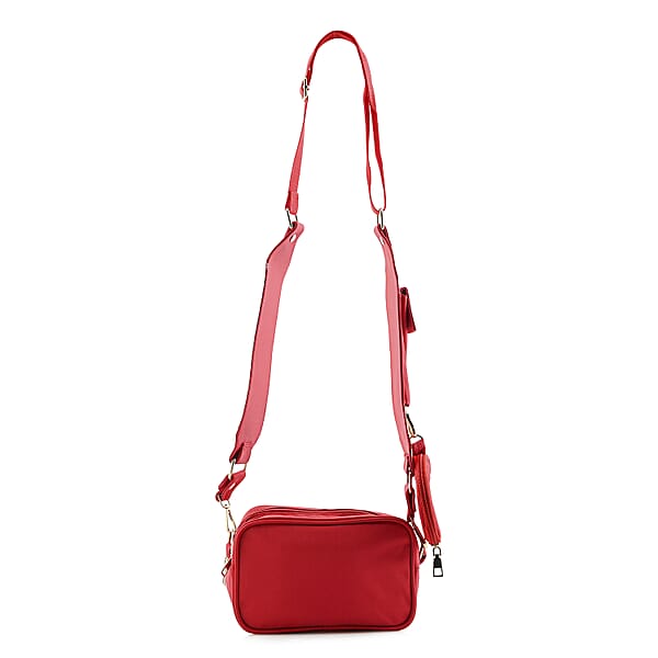 Shop Lc Red Intricate Tribal Pattern Pochette Belt Handbag With Flap Pocket