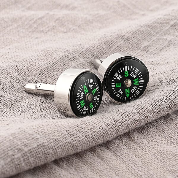 Shop Lc Resin Compass Shape Cufflink In Stainless Steel