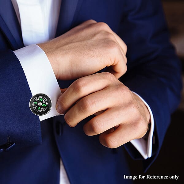 Shop Lc Resin Compass Shape Cufflink In Stainless Steel