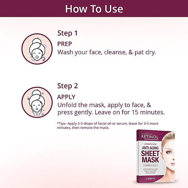 Shop Lc Retinol Vitamin Enriched 15 Minute Anti-Aging Sheet Mask (5 Sheet Masks) Made In US