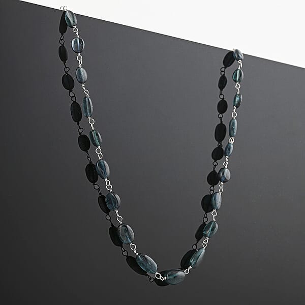 Shop Lc Rhapsody 950 Platinum AAAA Monte Belo Indicolite Beaded Necklace (18 Inches) 30.00 Ctw