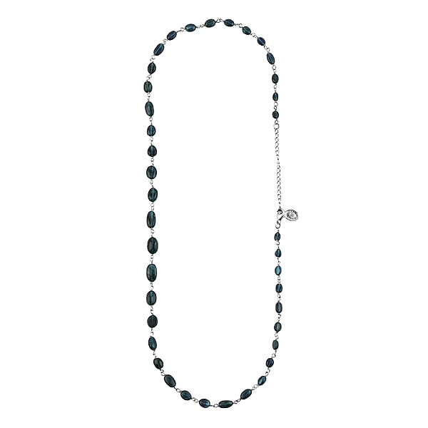 Shop Lc Rhapsody 950 Platinum AAAA Monte Belo Indicolite Beaded Necklace (18 Inches) 30.00 Ctw
