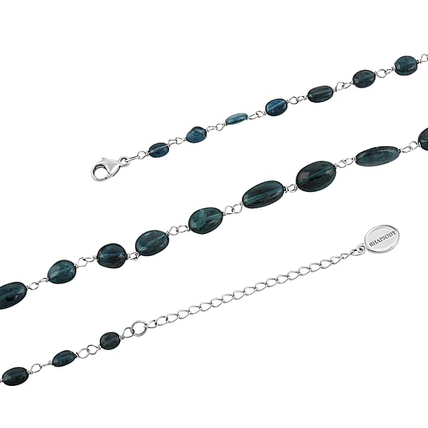 Shop Lc Rhapsody 950 Platinum AAAA Monte Belo Indicolite Beaded Necklace (18 Inches) 30.00 Ctw