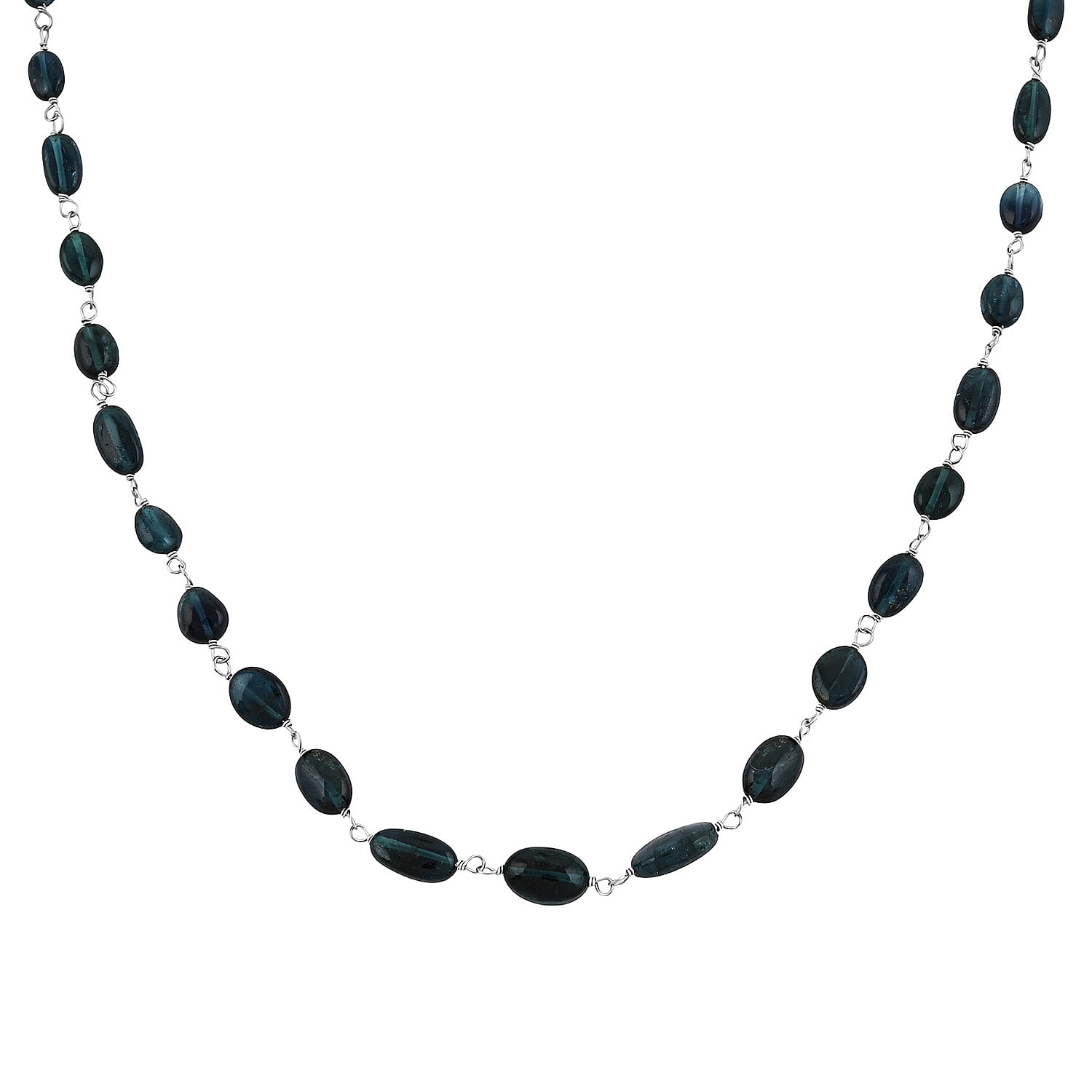 shop lc Rhapsody 950 Platinum AAAA Monte Belo Indicolite Beaded Necklace (18 Inches) 30.00 ctw