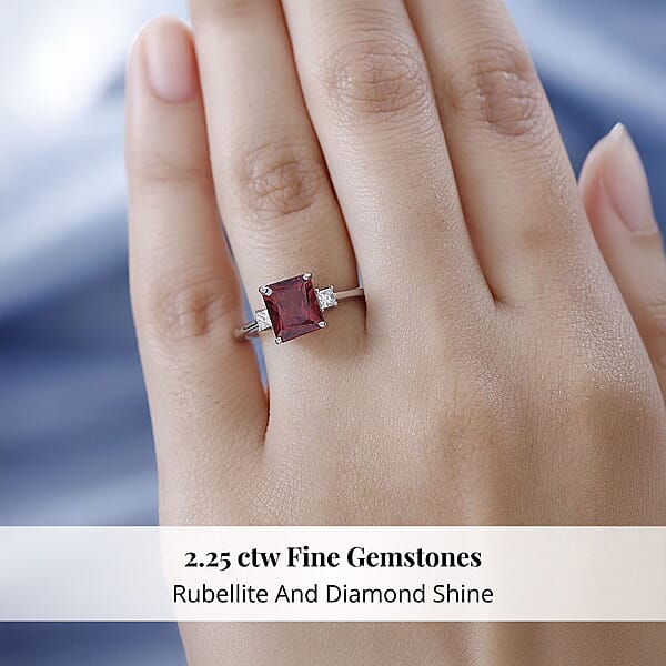 Shop Lc Rhapsody 950 Platinum AAAA Ouro Fino Rubellite And E-F VS White Diamond Ring 2.25 Ctw