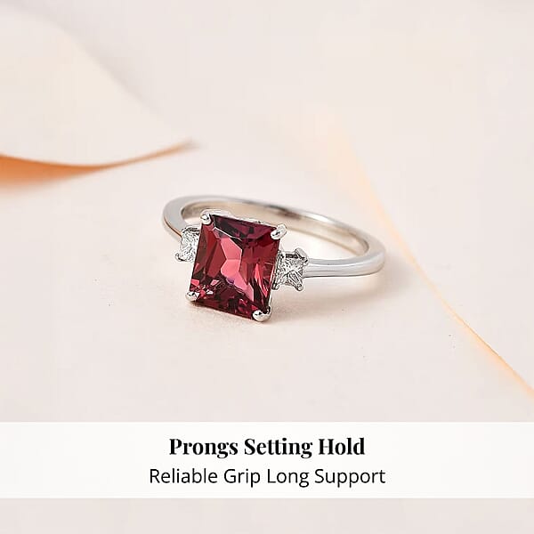 Shop Lc Rhapsody 950 Platinum AAAA Ouro Fino Rubellite And E-F VS White Diamond Ring 2.25 Ctw