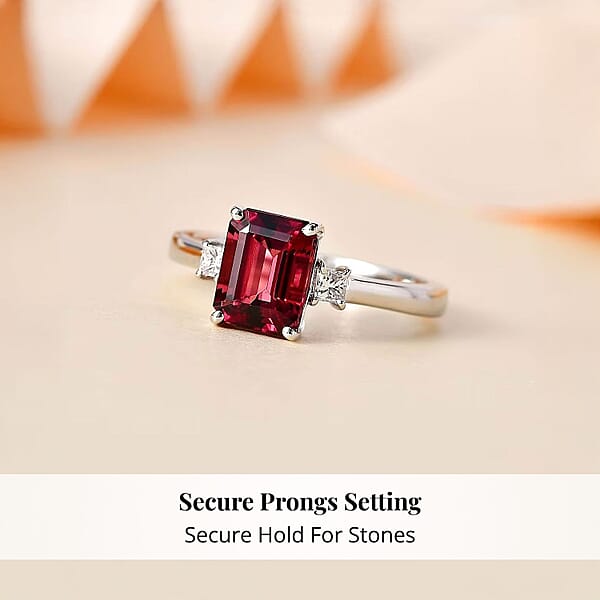Shop Lc Rhapsody 950 Platinum AAAA Ouro Fino Rubellite And E-F VS Diamond Ring 5.25 Grams 2.00 Ctw