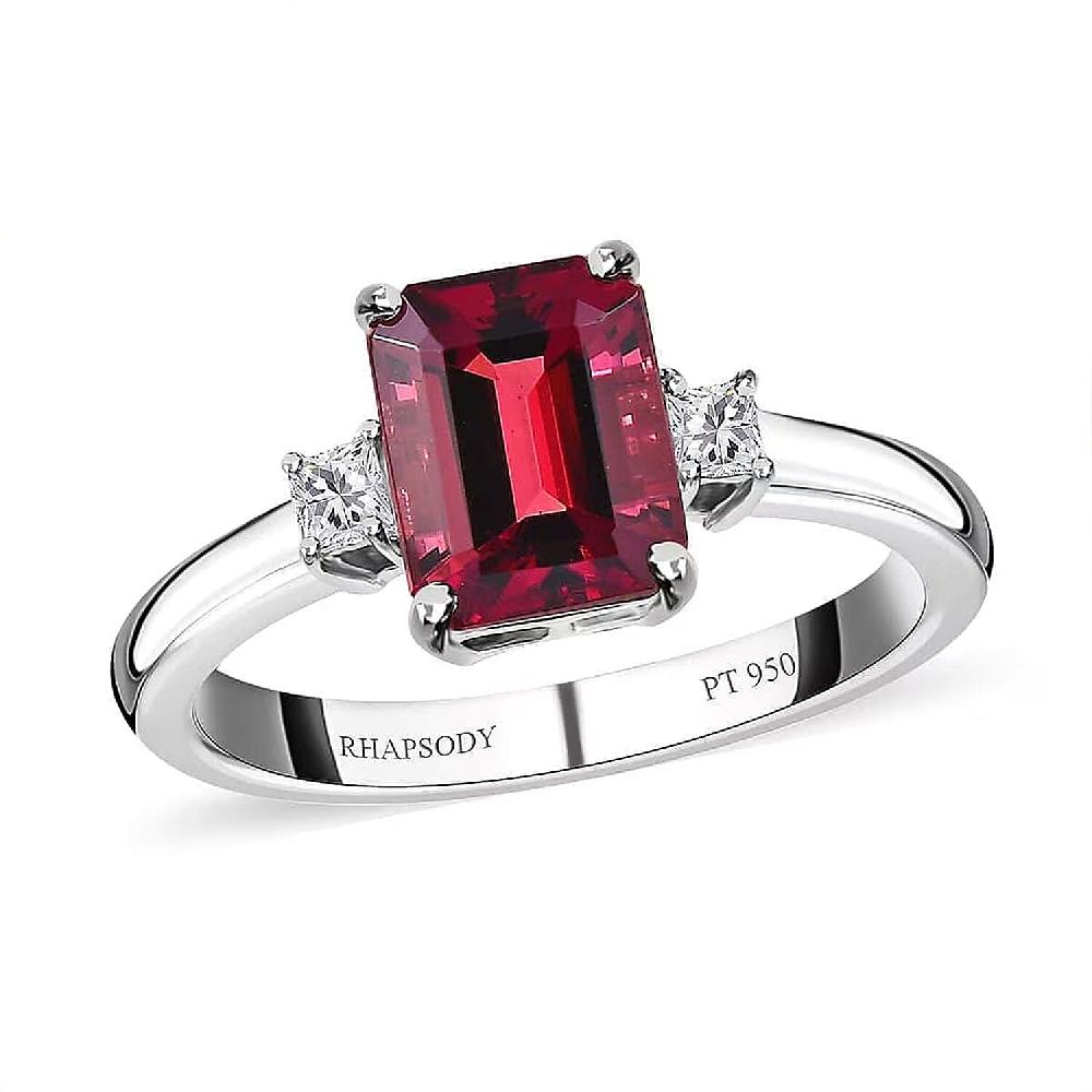 shop lc Rhapsody 950 Platinum AAAA Ouro Fino Rubellite and E-F VS Diamond Ring 5.25 Grams 2.00 ctw