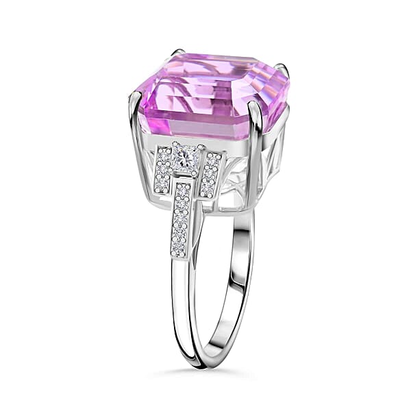 Shop Lc Rhapsody 950 Platinum AAAA Patroke Kunzite And E-F VS Diamond Ring 9.90 Grams 20.30 Ctw