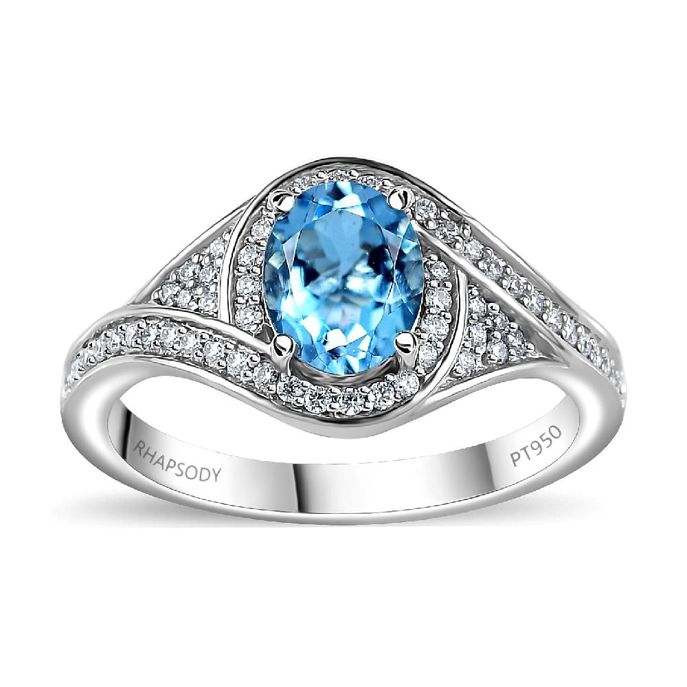 shop lc Rhapsody 950 Platinum AAAA Santa Maria Aquamarine and E-F VS Diamond Ring 6.40 Grams 1.35 ctw