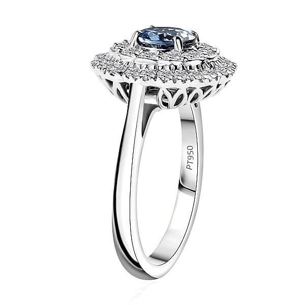 Shop Lc Rhapsody 950 Platinum AAAA Santa Maria Aquamarine Diamond (E-F VS) Ring 1.62 Ctw