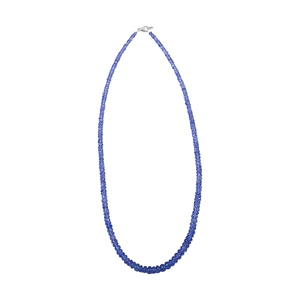 Shop Lc Rhapsody 950 Platinum AAAA Tanzanite Beaded Graduated Necklace 18 Inches 60.00 Ctw