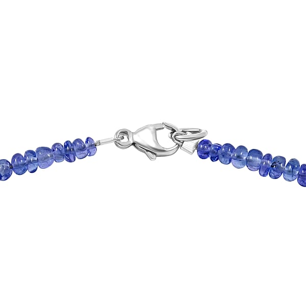 Shop Lc Rhapsody 950 Platinum AAAA Tanzanite Beaded Graduated Necklace 18 Inches 60.00 Ctw