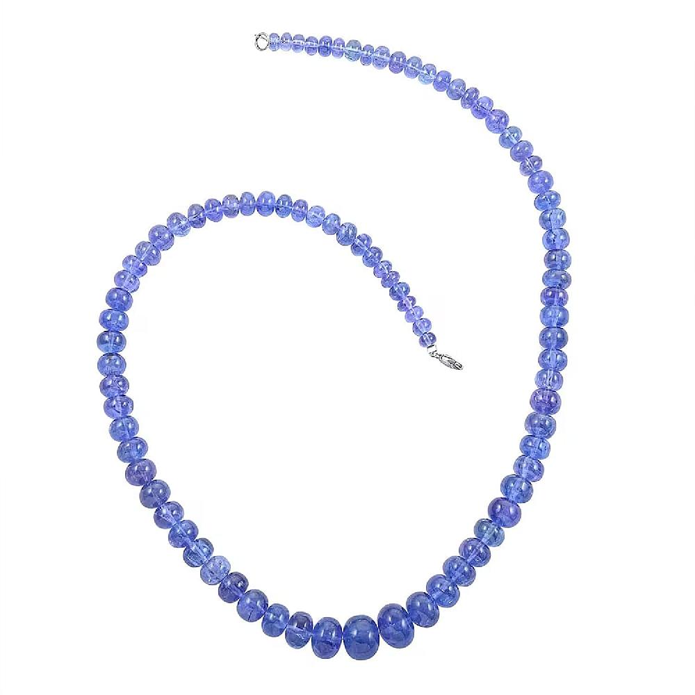 shop lc Rhapsody 950 Platinum AAAA Tanzanite Beaded Graduated Necklace 18 Inches 250.00 ctw