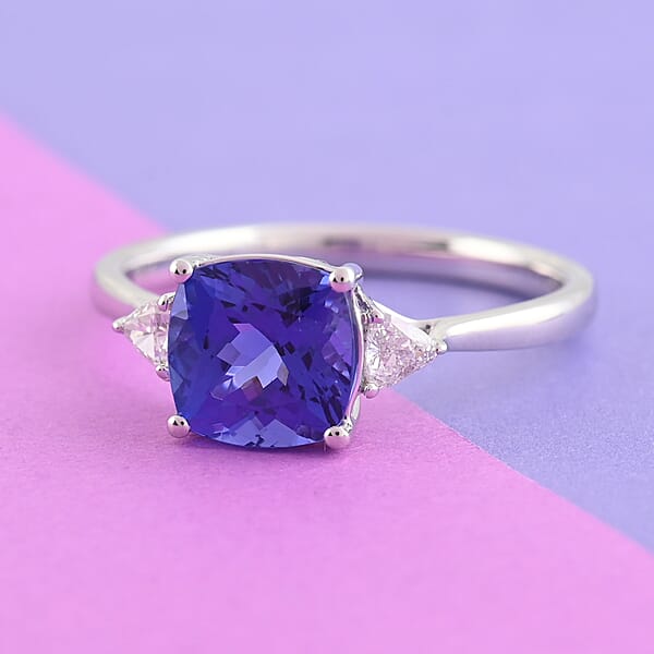 Shop Lc Rhapsody 950 Platinum AAAA Tanzanite Diamond (E-F VS) (0.20 Cts) Ring (4.25 G) 3.00 Ctw (Del. In 10-15 Days)