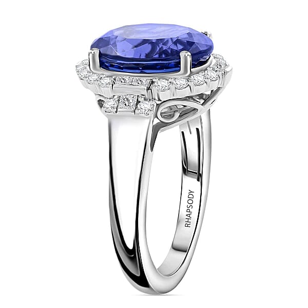 Shop Lc Rhapsody 950 Platinum AAAA Tanzanite Diamond (E-F VS) (0.70 Cts) Ring (10 G) 7.25 Ctw