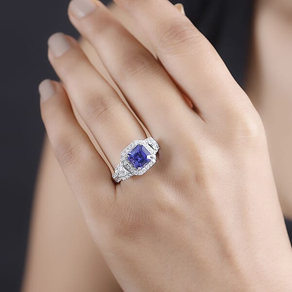 Shop Lc Rhapsody 950 Platinum AAAA Tanzanite Diamond (E-F VS) Ring 3.56 Ctw