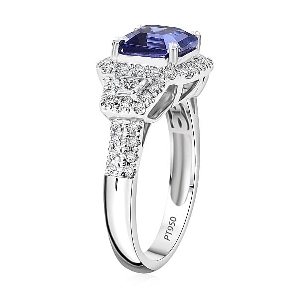 Shop Lc Rhapsody 950 Platinum AAAA Tanzanite Diamond (E-F VS) Ring 3.56 Ctw