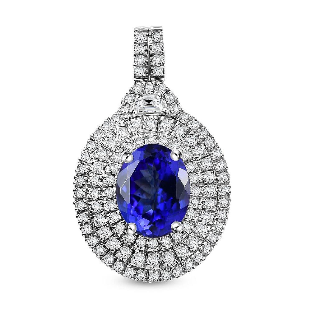 shop lc Rhapsody 950 Platinum AAAA Tanzanite Diamond (E-F VS) Pendant without Chain 4.03 ctw