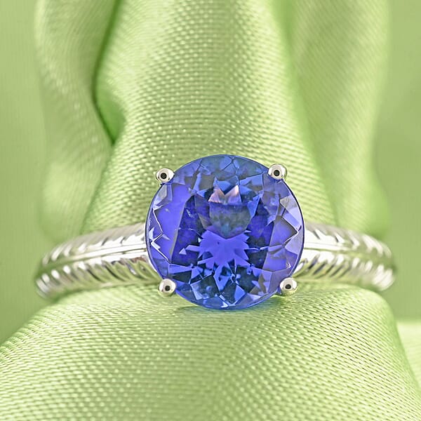 Shop Lc Rhapsody 950 Platinum AAAA Tanzanite Solitaire Ring 4.75 Grams 1.50 Ctw