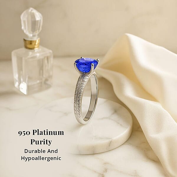 Shop Lc Rhapsody 950 Platinum AAAA Tanzanite Solitaire Ring 4.75 Grams 1.50 Ctw