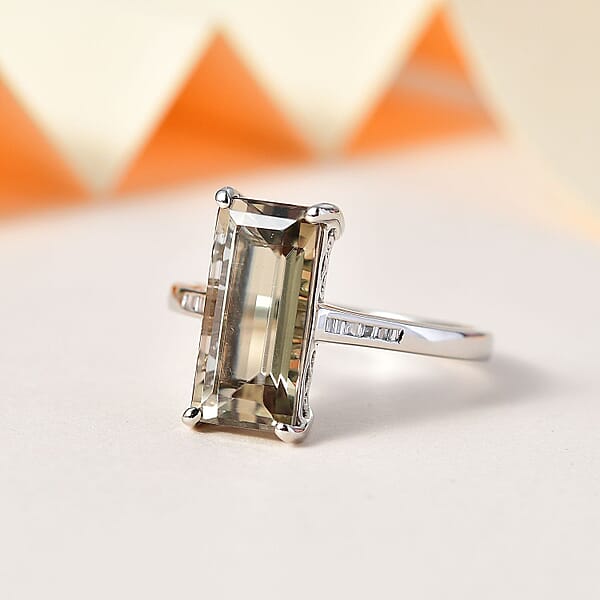 Shop Lc Rhapsody 950 Platinum AAAA Turkizite And E-F VS Diamond Ring 4.75 Grams 5.15 Ctw