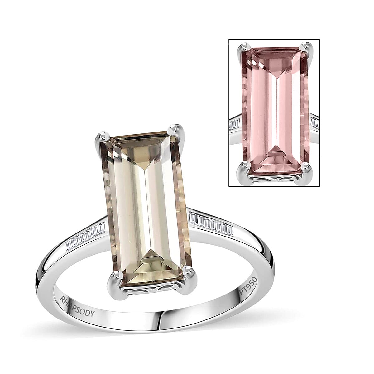 shop lc Rhapsody 950 Platinum AAAA Turkizite and E-F VS Diamond Ring 4.75 Grams 5.15 ctw