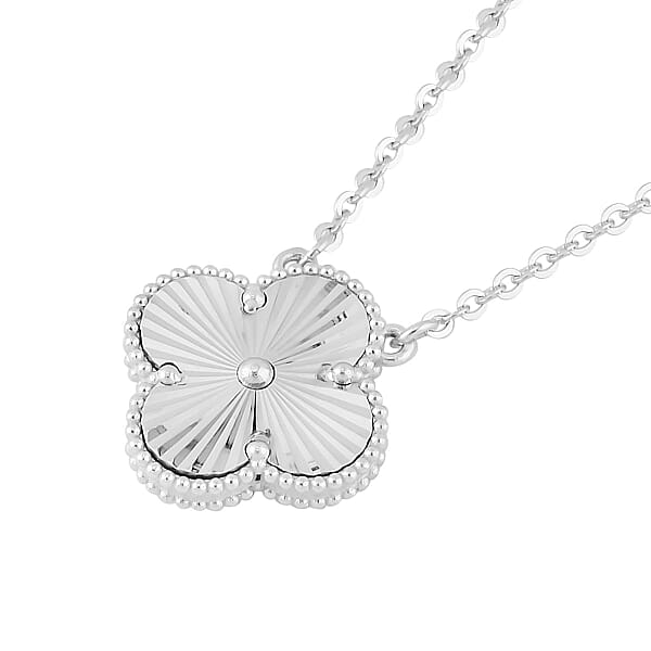 Shop Lc Rhapsody 950 Platinum Clover Necklace 18 Inches With 8mm Lobster Lock 7.25 Grams