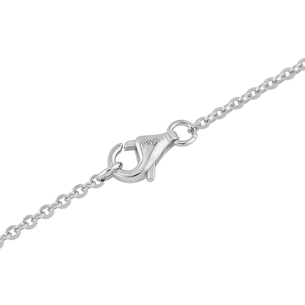 Shop Lc Rhapsody 950 Platinum Clover Necklace 18 Inches With 8mm Lobster Lock 7.25 Grams
