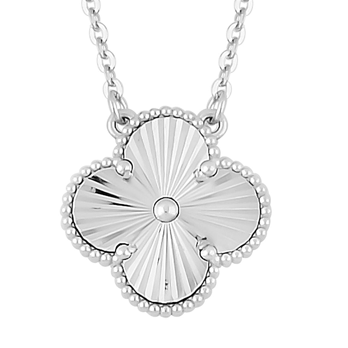 shop lc Rhapsody 950 Platinum Clover Necklace 18 Inches with 8mm Lobster Lock 7.25 Grams