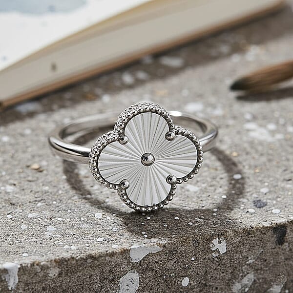 Shop Lc Rhapsody 950 Platinum Clover Ring 5.40 Grams