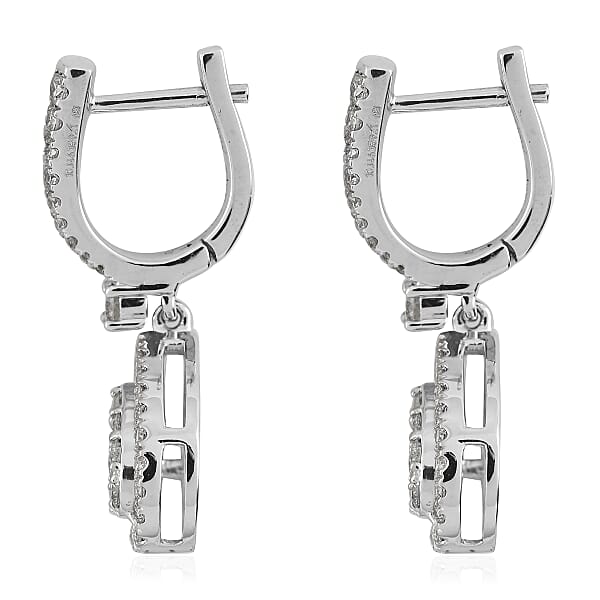 Shop Lc Rhapsody 950 Platinum E-F VS Diamond Dangle Earrings 8 Grams 1.00 Ctw