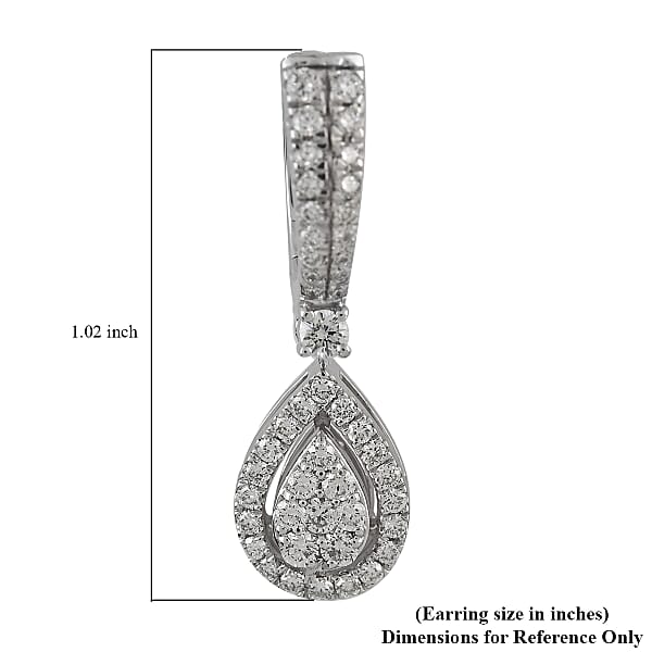 Shop Lc Rhapsody 950 Platinum E-F VS Diamond Dangle Earrings 8 Grams 1.00 Ctw