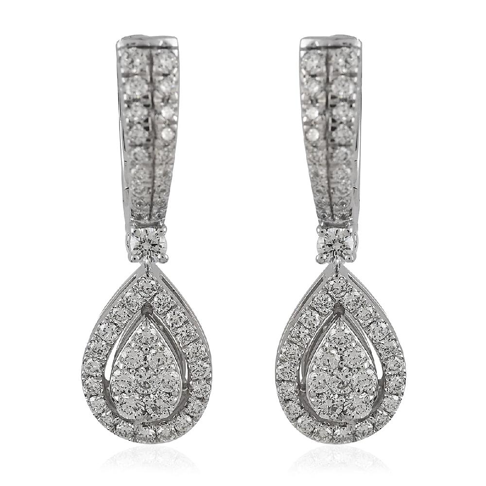 shop lc Rhapsody 950 Platinum E-F VS Diamond Dangle Earrings 8 Grams 1.00 ctw