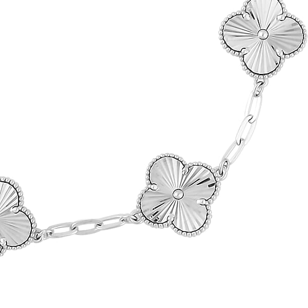 Shop Lc Rhapsody 950 Platinum Electroform Clover Bracelet (6.50 In) With Lobster Lock & 1.5 Extender 13.65 Grams