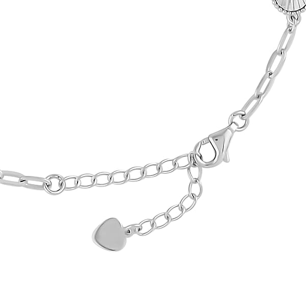 Shop Lc Rhapsody 950 Platinum Electroform Clover Bracelet (6.50 In) With Lobster Lock & 1.5 Extender 13.65 Grams