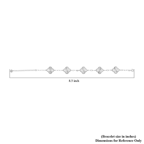 Shop Lc Rhapsody 950 Platinum Electroform Clover Bracelet (6.50 In) With Lobster Lock & 1.5 Extender 13.65 Grams